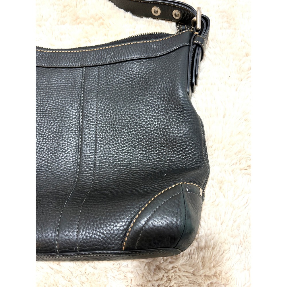 Vintage Y2K Archival Coach Bleecker Black Pebbled Leather Hobo Bag F12319 Purse - Picture 4 of 7